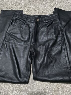 Vintage Vanguard Leather Black 5-Pocket Leather Pants Size 28